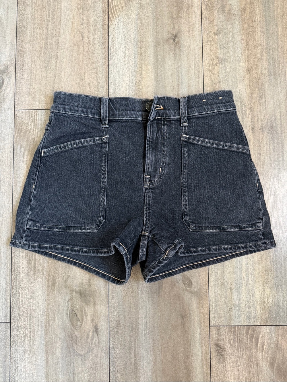 Madewell Washed Black High-Rise Jean Shorts